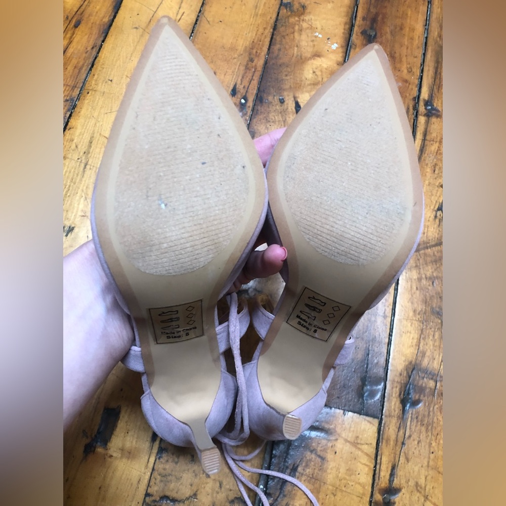 Lulu’s pink suede high heels, size 8 - Picture 5 of 5